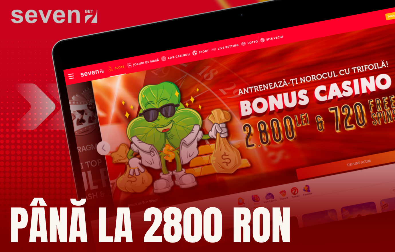 Bonusul Seven Casino este de până la 2800 RON și 720 de rotiri gratuite